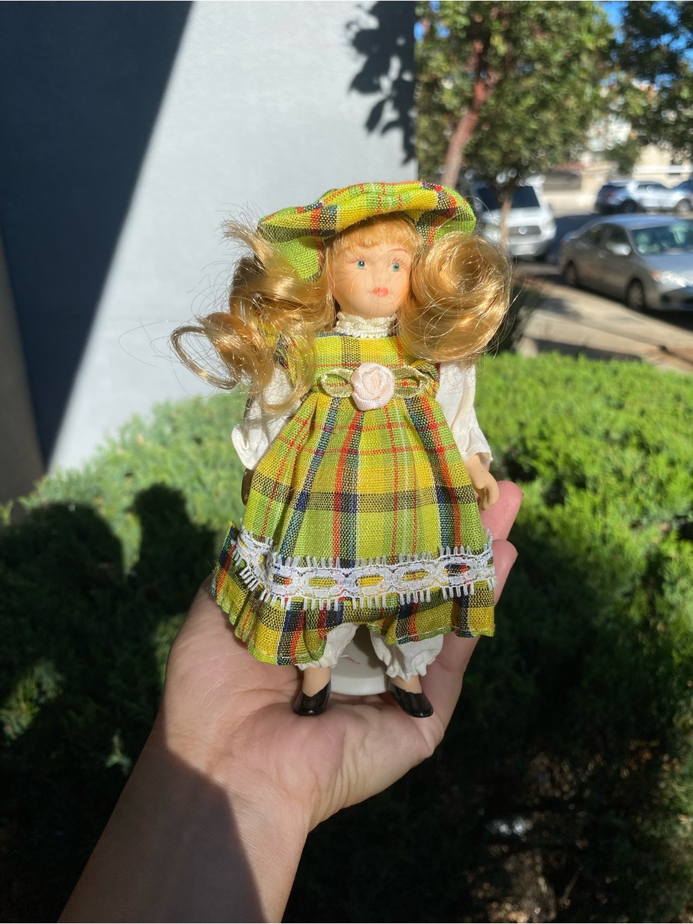 Vintage collection Girls Green Plaid Dress with Matching Hat - Classic Kids